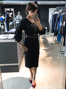 「袖ボリューム」｜「アイテム（腕時計）」を使った、shiorinさん（レディース・158cm）の秋コーディネート