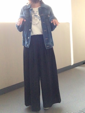 「wearhalloween2017」｜「アイテム（デニムジャケット）」を使った、ゆあ。さん（レディース・158cm）の秋コーディネート