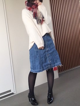 「ゆるニット」｜「アイテム（ブーティ）」を使った、ゆあ。さん（レディース・158cm）の秋コーディネート