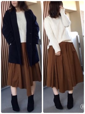 「CIAOPANIC TYPY（チャオパニックティピー）のアイテム（チェスターコート）」を使った、ゆあ。さん（レディース・158cm）の冬コーディネート