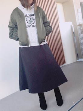 「cepo（セポ）のアイテム（ブルゾン）」を使った、ゆあ。さん（レディース・158cm）の冬コーディネート