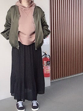 「cepo（セポ）のアイテム（ブルゾン）」を使った、ゆあ。さん（レディース・158cm）の冬コーディネート