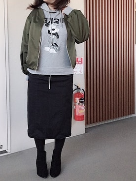 「cepo（セポ）のアイテム（ブルゾン）」を使った、ゆあ。さん（レディース・158cm）の冬コーディネート