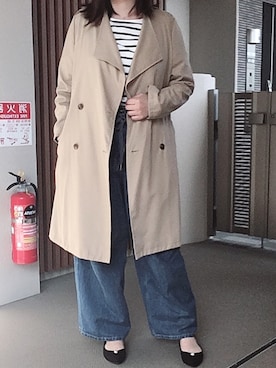 「e.r.g*（イーアールジー）のアイテム（ジャケット/アウター）」を使った、ゆあ。さん（レディース・158cm）の春コーディネート