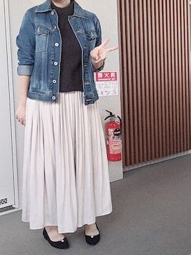 「e.r.g*（イーアールジー）のアイテム（トップス）」を使った、ゆあ。さん（レディース・158cm）の秋コーディネート