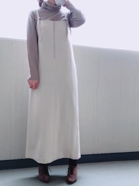 「Simplicite（サンプリシテ）のアイテム（ワンピース/ドレス）」を使った、ゆあ。さん（レディース・158cm）の冬コーディネート