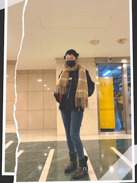 「Alpha Industries（アルファインダストリーズ）のアイテム（MA-1）」を使った、心ちゃんさん（レディース・164cm）の冬コーディネート