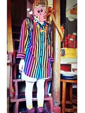 「UNIF（ユニフ）のアイテム（バッグ）」を使った、おつむさん（レディース・150cm）の夏コーディネート