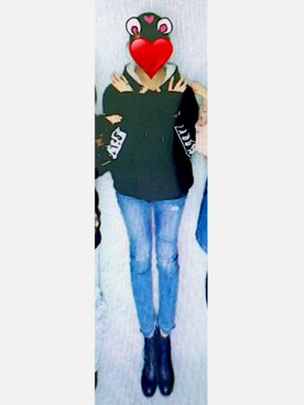 「パーカーニット」｜( 眉¯•ω•¯毛 )さん（レディース・155cm）の春コーディネート