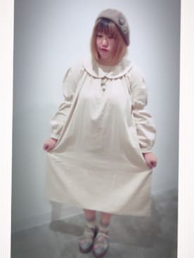 「アイテム（ハンチング/ベレー帽、ベージュ系）」を使った、14+ イオンモール多摩平の森店 スタッフさん（レディース・160cm）の夏コーディネート