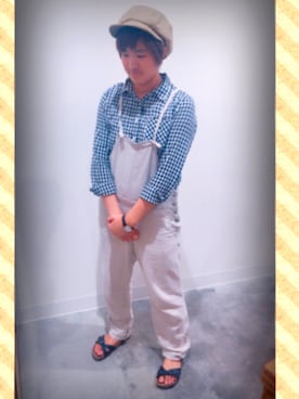 「アイテム（キャスケット）」を使った、14+ イオンモール多摩平の森店 スタッフさん（レディース・160cm）の夏コーディネート