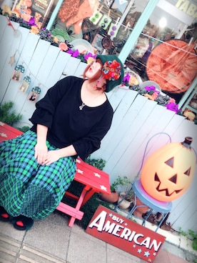 「アイテム（サンダル、グリーン系）」を使った、14+ イオンモール多摩平の森店 スタッフさん（レディース・160cm）の秋コーディネート