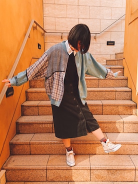 「ScoLar（スカラー）のアイテム（ブルゾン）」を使った、Coma*さん（レディース・157cm）の春コーディネート