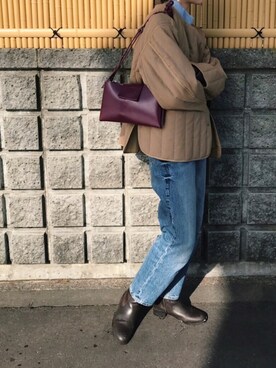 「BLACK BY MOUSSY（ブラックバイマウジー）のアイテム（その他アウター）」を使った、ヘジュ©︎さん（レディース・163cm）の冬コーディネート