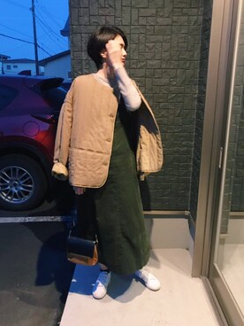 「BLACK BY MOUSSY（ブラックバイマウジー）のアイテム（その他アウター）」を使った、ヘジュ©︎さん（レディース・163cm）の春コーディネート