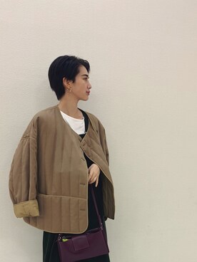 「BLACK BY MOUSSY（ブラックバイマウジー）のアイテム（その他アウター）」を使った、ヘジュ©︎さん（レディース・163cm）の秋コーディネート