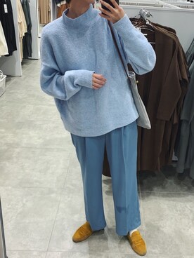 「CIAOPANIC（チャオパニック）の【WEB限定】センタープレスタックパンツ（その他パンツ）」を使った、ヘジュ©︎さん（レディース・163cm）の秋コーディネート