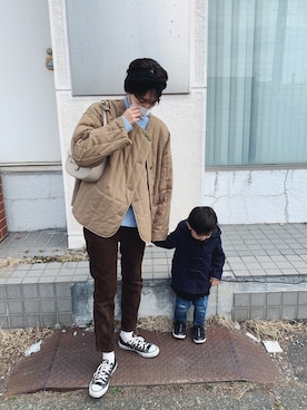 「BLACK BY MOUSSY（ブラックバイマウジー）のアイテム（その他アウター）」を使った、ヘジュ©︎さん（レディース・163cm）の春コーディネート