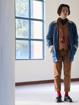 「carhartt」｜「アイテム（ローファー）」を使った、Neo-新一さん（メンズ・170cm）の冬コーディネート