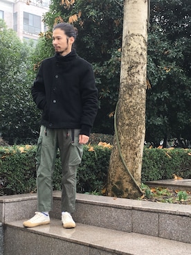 「JOURNAL STANDARD（ジャーナルスタンダード）のアイテム（ダッフルコート）」を使った、岛石小川さん（メンズ・174cm）の冬コーディネート