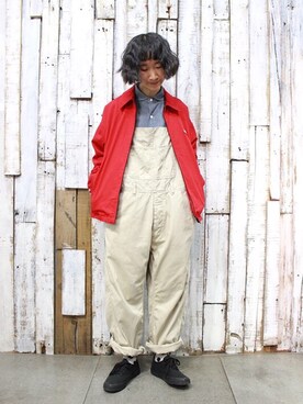 「VANS（バンズ）のアイテム（ブルゾン）」を使った、岛石小川さん（レディース・158cm）の冬コーディネート