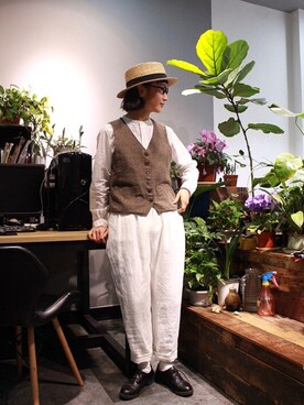 「SM2（エスエムツー）のアイテム（その他アウター）」を使った、岛石小川さん（レディース・158cm）の春コーディネート