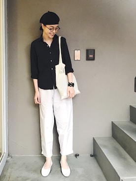「45R」｜「アイテム（ハンチング/ベレー帽）」を使った、Kanocoさん（レディース・170cm）の春コーディネート