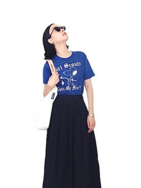 Tシャツ カットソーを使った 青いtシャツ のレディース人気ファッションコーディネート Wear
