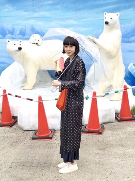 「水玉」｜「アイテム（シャツワンピース）」を使った、Kanocoさん（レディース・170cm）の夏コーディネート