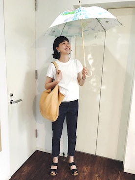 「homspun（ホームスパン）のアイテム」を使った、Kanocoさん（レディース・170cm）の夏コーディネート