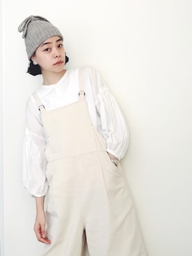 「Steven Alan（スティーブンアラン）のアイテム（ニットキャップ/ビーニー）」を使った、Kanocoさん（レディース・170cm）の秋コーディネート