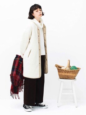 「3can4on（サンカンシオン）のアイテム（その他アウター）」を使った、Kanocoさん（レディース・170cm）の秋コーディネート