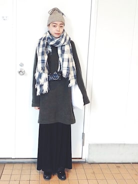 「Steven Alan（スティーブンアラン）のアイテム（ニットキャップ/ビーニー）」を使った、Kanocoさん（レディース・170cm）の秋コーディネート