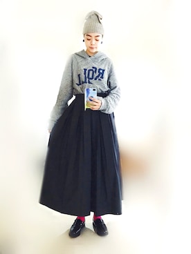 「Steven Alan（スティーブンアラン）のアイテム（ニットキャップ/ビーニー）」を使った、Kanocoさん（レディース・170cm）の秋コーディネート