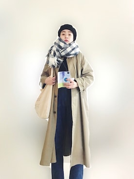 「JOURNAL STANDARD LUXE（ジャーナルスタンダード　ラックス）のアイテム（ジャケット/アウター）」を使った、Kanocoさん（レディース・170cm）の冬コーディネート