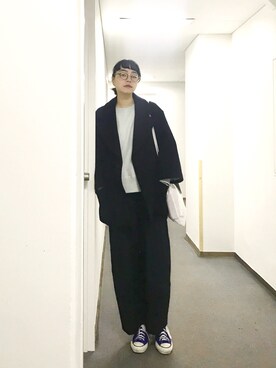 「BLACK&BLUE（ブラックアンドブルー）のアイテム（ジャケット/アウター）」を使った、Kanocoさん（レディース・170cm）の冬コーディネート