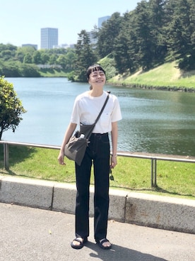 「YELLOWS PLUS（イエローズプラス）のアイテム」を使った、Kanocoさん（レディース・170cm）の春コーディネート