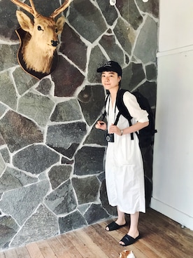 「BENSIMON（ベンシモン）のアイテム（シャツワンピース）」を使った、Kanocoさん（レディース・170cm）の夏コーディネート