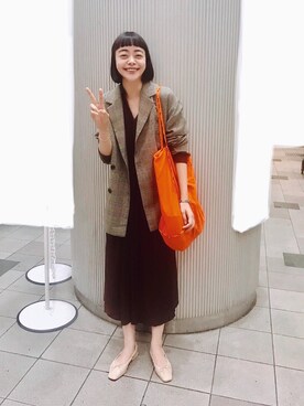 「hint hint（ヒントヒント）のアイテム」を使った、Kanocoさん（レディース・170cm）の秋コーディネート