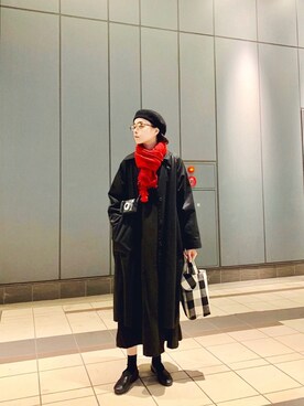 ハンチング ベレー帽を使った 黒ワンピ のレディース人気ファッションコーディネート ユーザー Wearista Wear