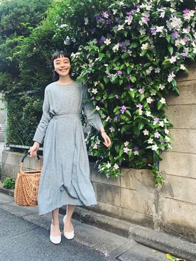 「ISOOK（アイスー）のアイテム（ワンピース/ドレス）」を使った、Kanocoさん（レディース・170cm）の春コーディネート