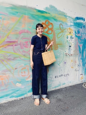 「agnes b.（アニエスベー）のアイテム」を使った、Kanocoさん（レディース・170cm）の夏コーディネート