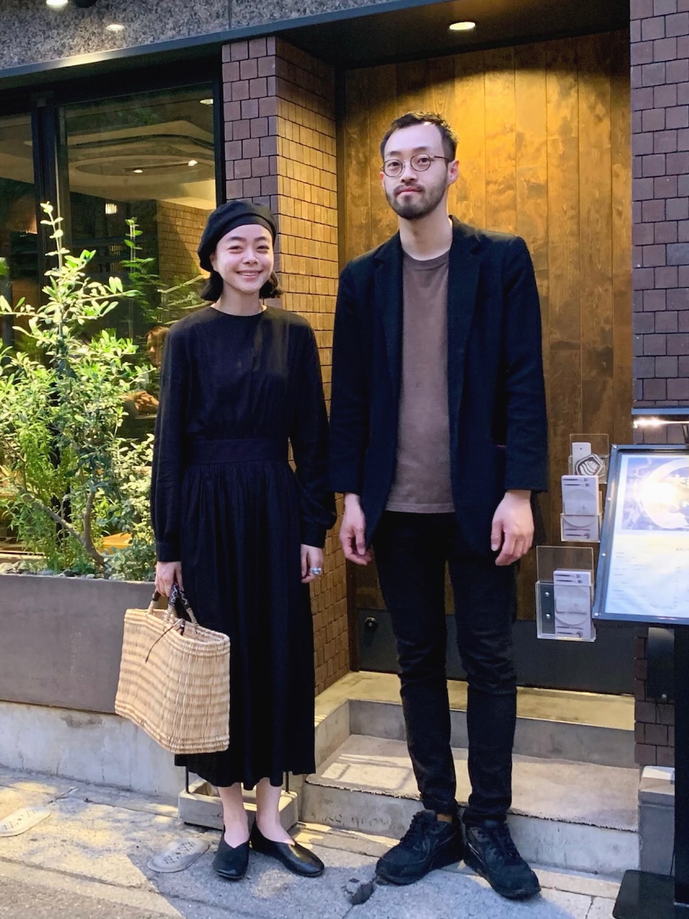 「シンプルコーデ、オールブラック、ワントーンコーデ、全身黒、マキシ丈ワンピース、ベレー帽、i-sook、tsukuru&Lin.、リンネル、かごバッグ」｜「La Maison de Lyllisの＜La maison de Lyllis＞SOLID BELET/ベレー（ハンチング/ベレー帽、ブラック系）」を使った、Kanocoさん（レディース・170cm）の夏コーディネートの1枚目の写真
