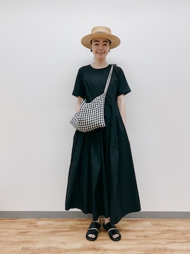 「CLANE（クラネ）のアイテム（ワンピース/ドレス）」を使った、Kanocoさん（レディース・170cm）の夏コーディネート