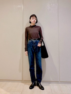 「SLOBE IENA（スローブイエナ）のアイテム（ブーツ）」を使った、Kanocoさん（レディース・170cm）の秋コーディネート