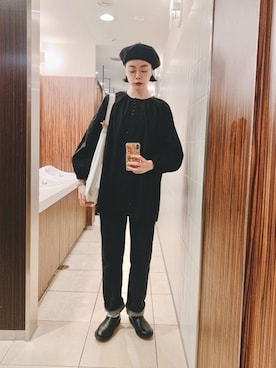 「UNITED ARROWS（ユナイテッドアローズ）のアイテム（ハンチング/ベレー帽）」を使った、Kanocoさん（レディース・170cm）の秋コーディネート
