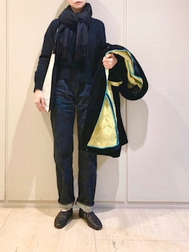 「Johnbull Private labo（ジョンブルプライベートラボ）のアイテム（パンツ）」を使った、Kanocoさん（レディース・170cm）の冬コーディネート