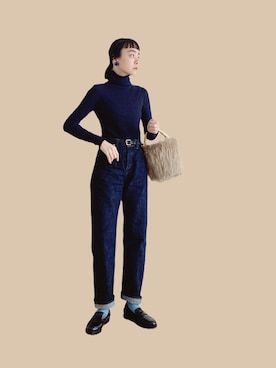 「Johnbull Private labo（ジョンブルプライベートラボ）のアイテム（パンツ）」を使った、Kanocoさん（レディース・170cm）の冬コーディネート