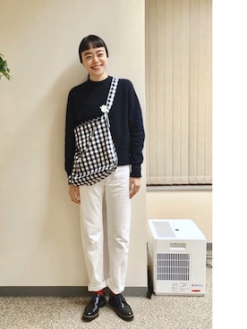 「Johnbull Private labo（ジョンブルプライベートラボ）のアイテム（パンツ）」を使った、Kanocoさん（レディース・170cm）の冬コーディネート