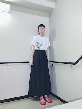 「Steven Alan（スティーブンアラン）のアイテム（スカート）」を使った、Kanocoさん（レディース・170cm）の夏コーディネート